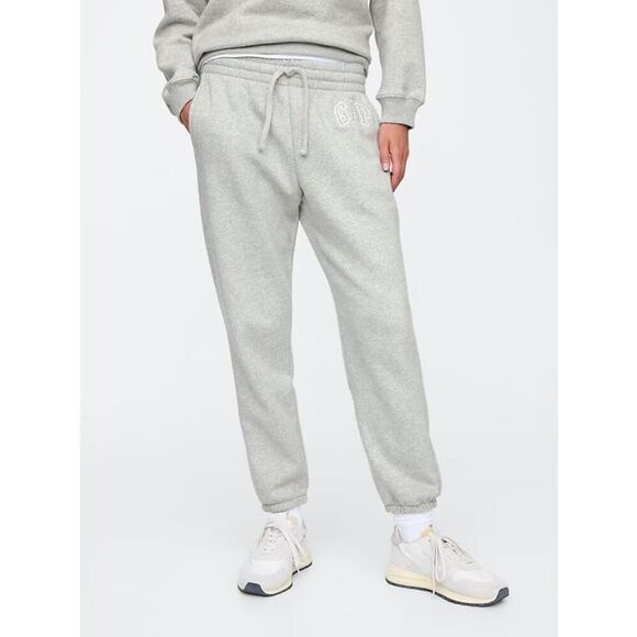 GAP 870261-07 Women's Sz Small Light Heather Gray Logo Fleece Jogger Pants - Picture 8 of 8